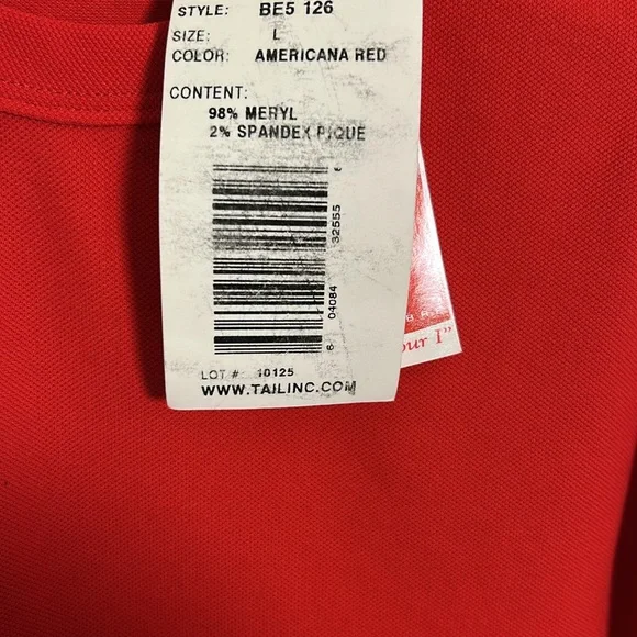 NWT Tail Tech Meryl Performance Golf/Tennis Workout Red Tank Top Size Large - Picture 6 of 9